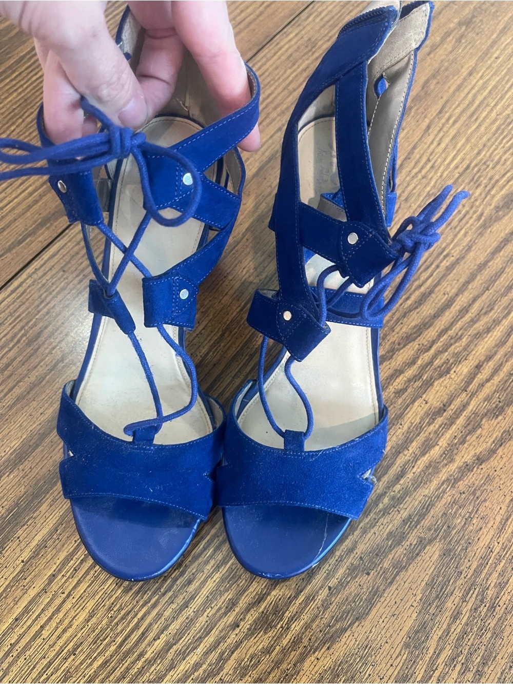 Circus by Sam Edelman Royal Blue Suede Lace-Up Heels
